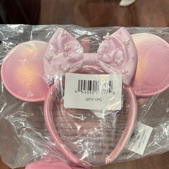 Disney Accessories - Minnie Mouse Pearled Ear Headband for Adults – Rose Pearl